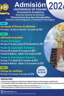 FASES DEL PROCESO DE ADMISIÓN 2026